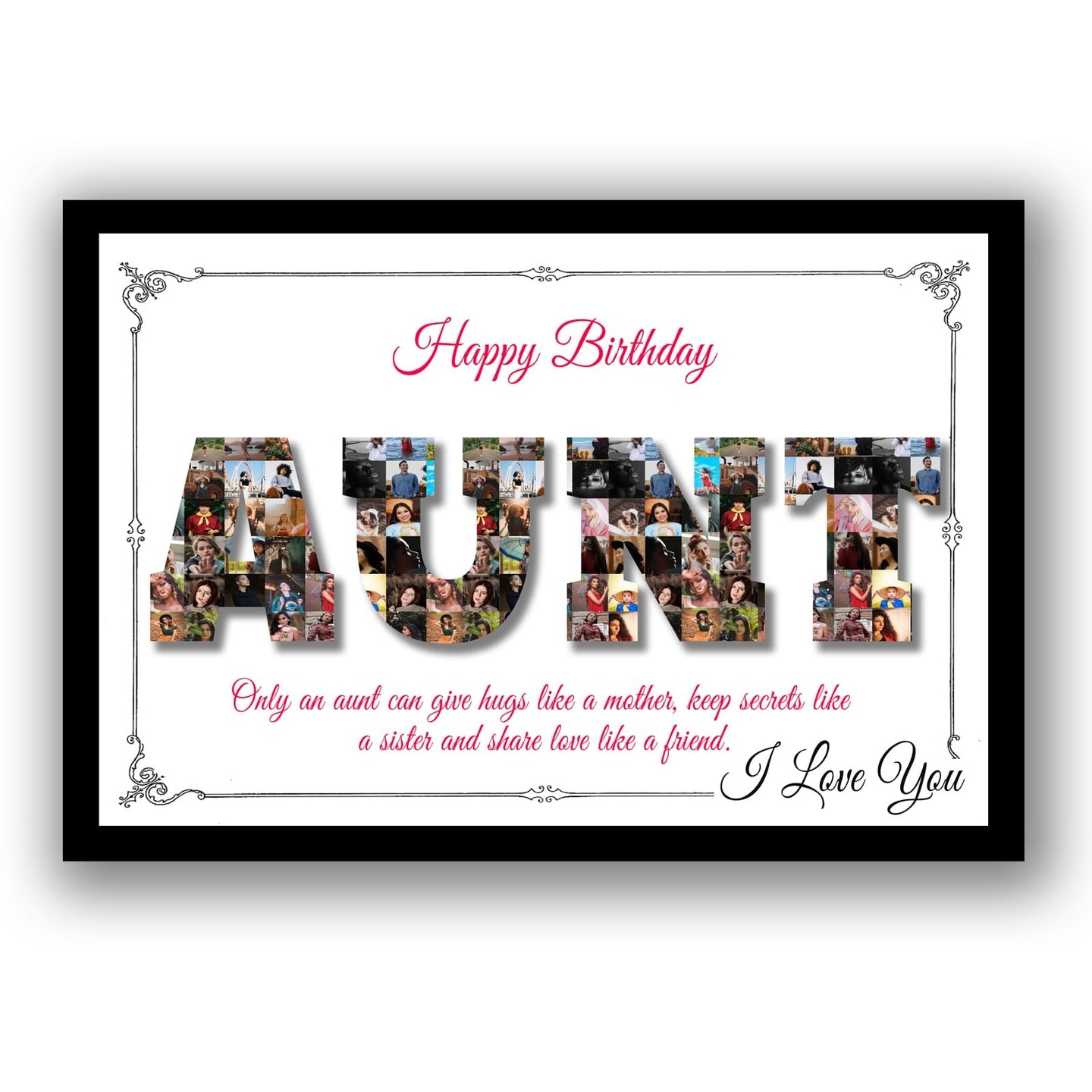 Personalised Aunt Collage Photo Frame 0f 30pics