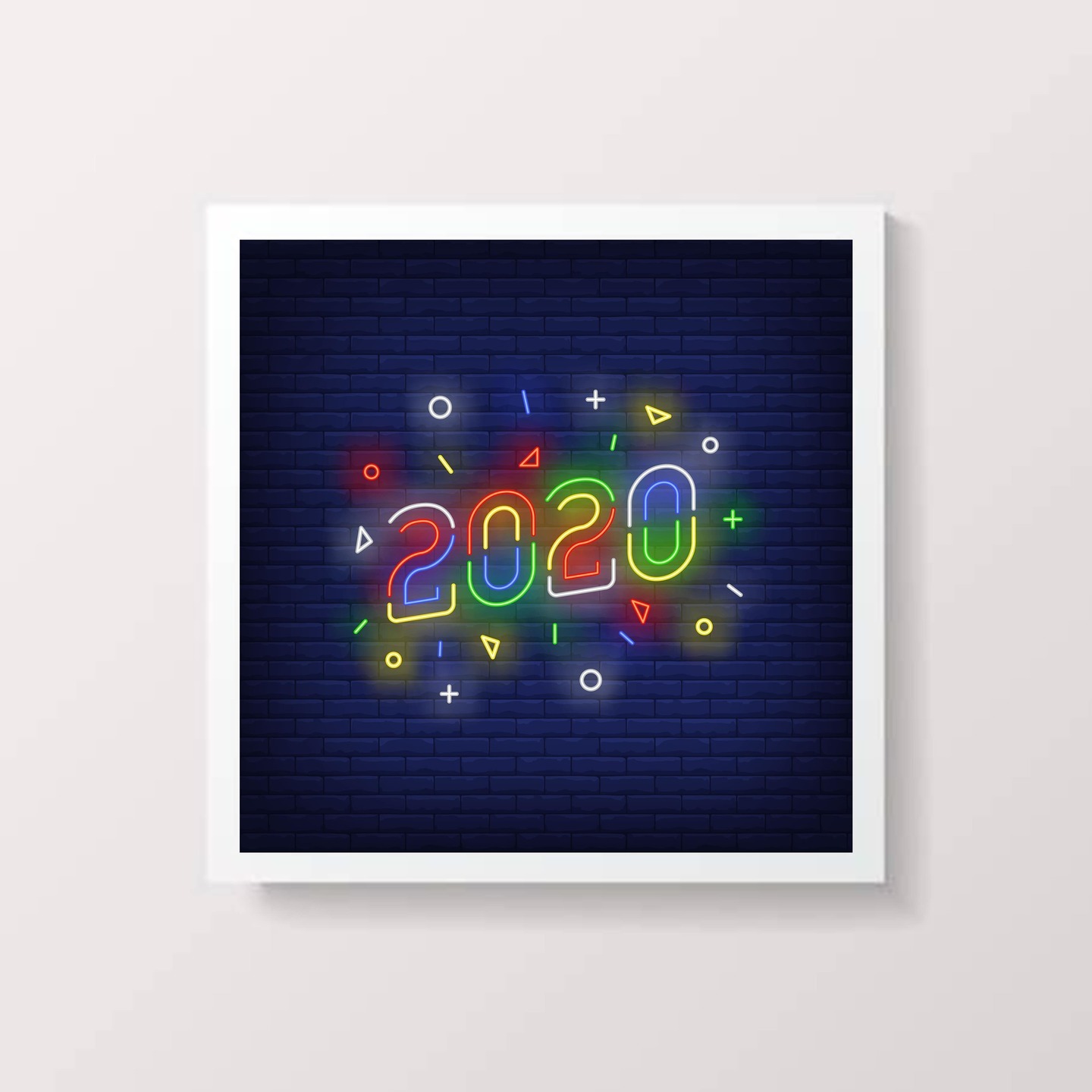 Framed Neon 2020 New year wishes