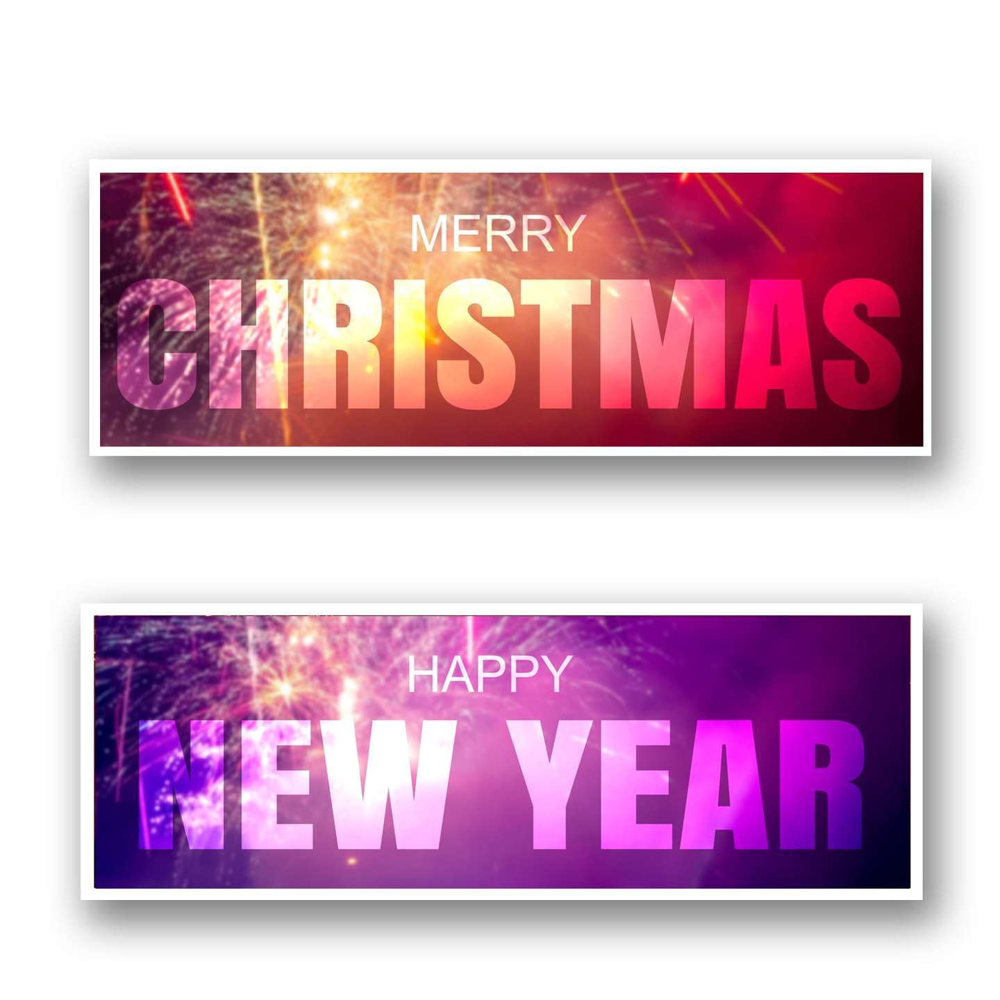 Framed Sparkle Merry Christmas and New Year Wishes( Pack of 2 )