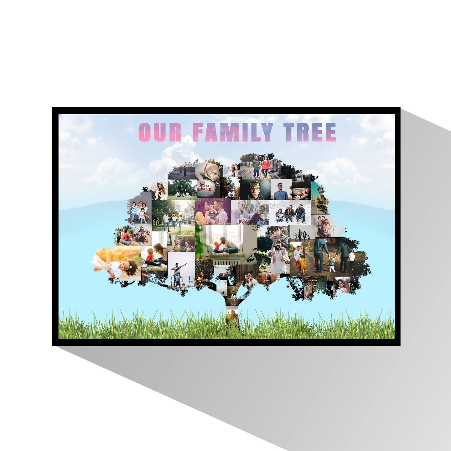 Personalised Family Tree Collage Frame Of 20 Pics