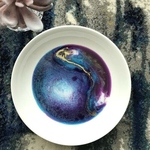 Resin on white ceramic