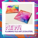 Flaming Tile Art coasters