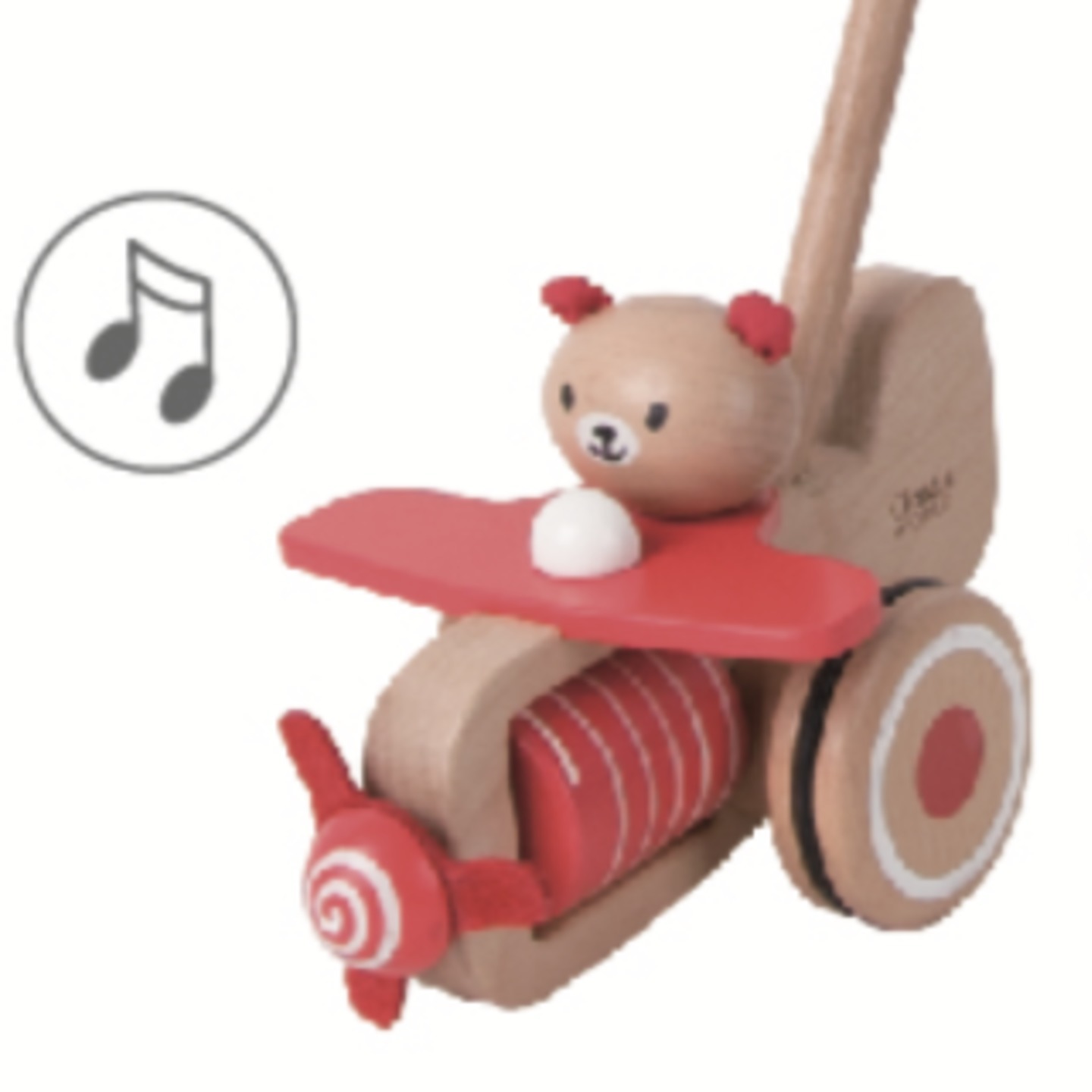 Wooden Pushy Plane Stick Walker with sound