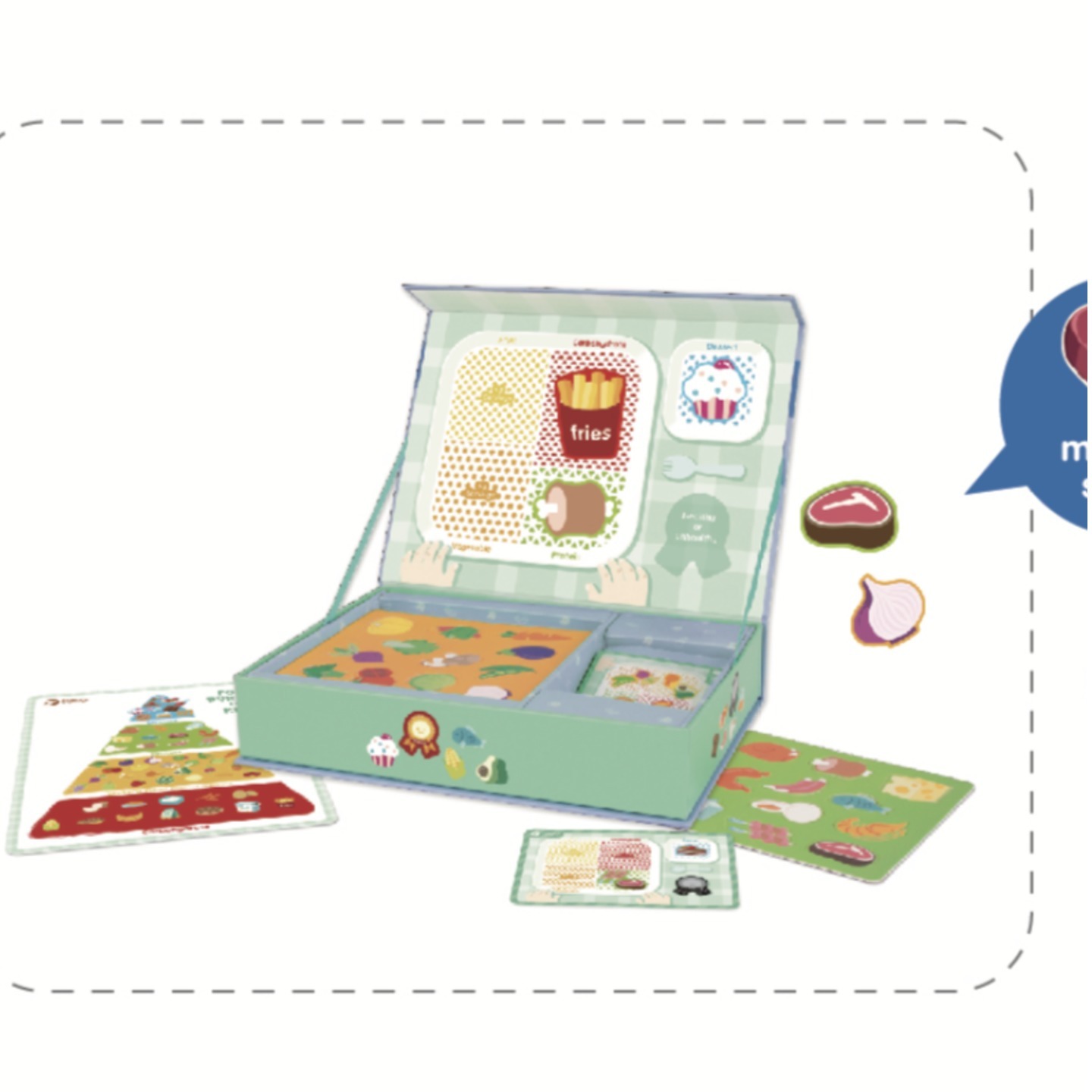 Educational magnetic food teaching tool