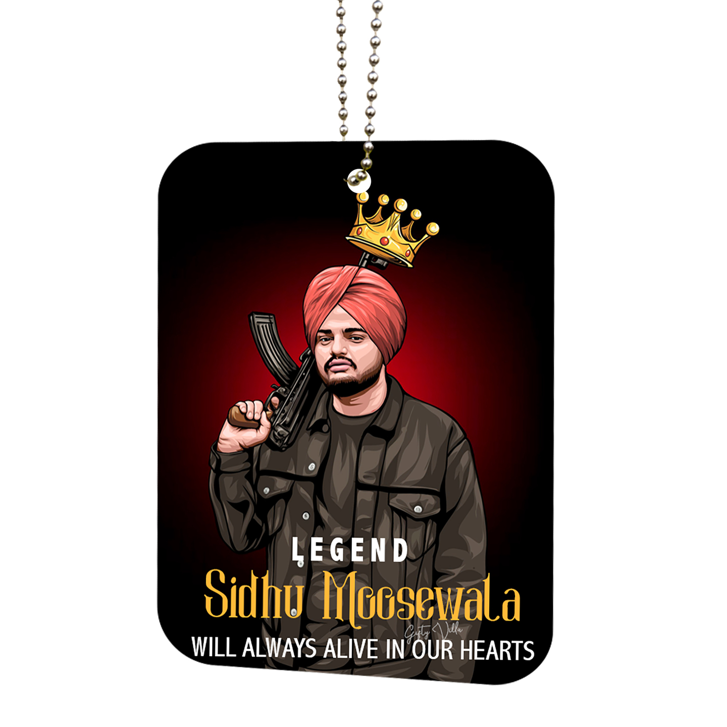 Legend Sidhu Moose Wala Matte Finish Car Hanging Ornament