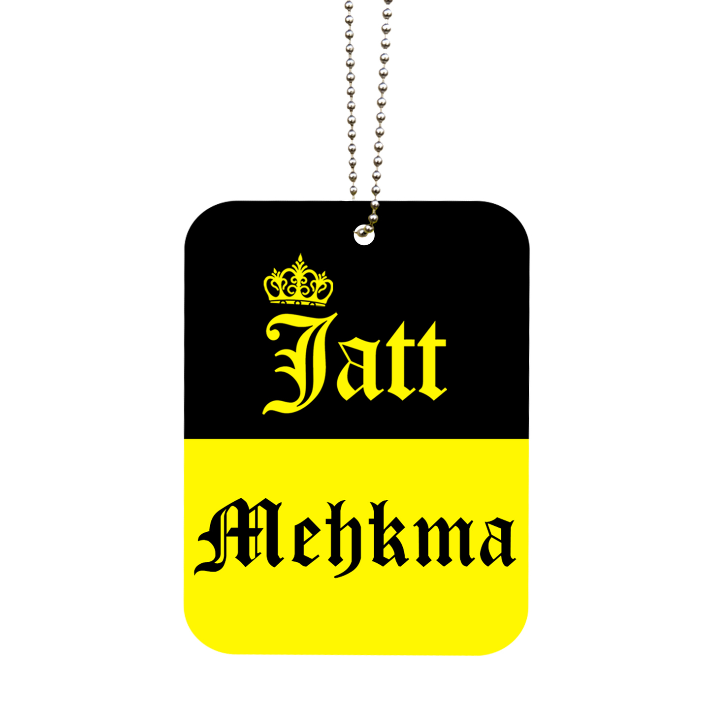 Jatt Mehkma in English Wording Matte Finish Car Hanging