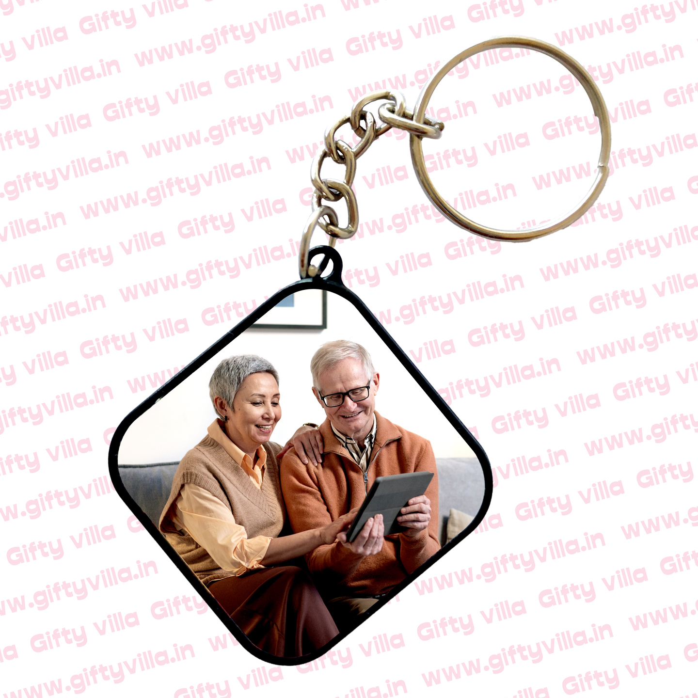 Customized Keychain lozenge shape