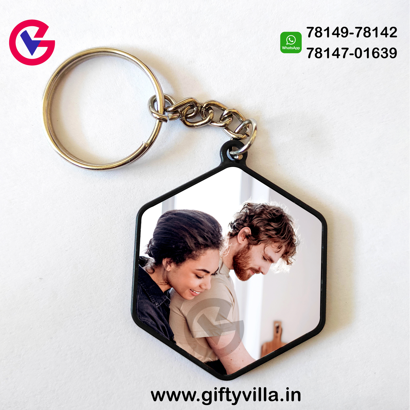 Heptagon Customized Keychain
