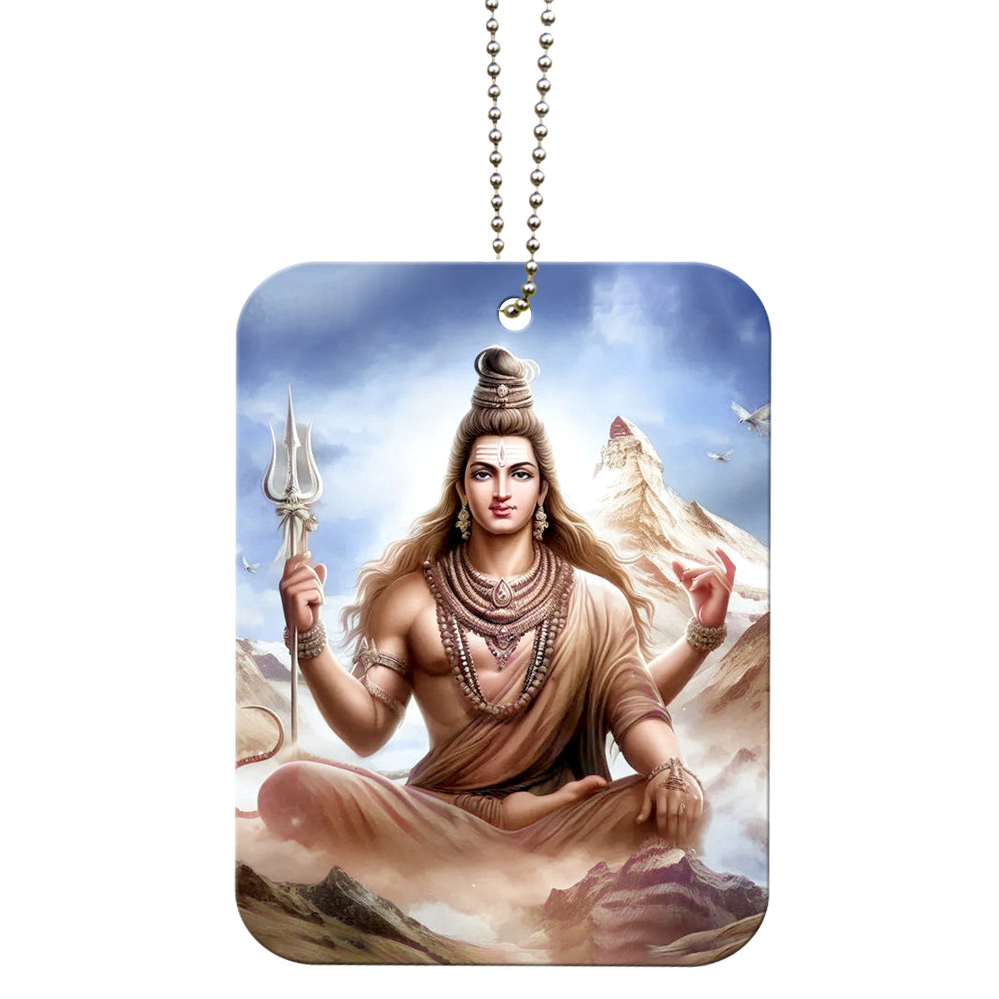 Har Har Mahadev Matte Finish Digitally Car Ornament