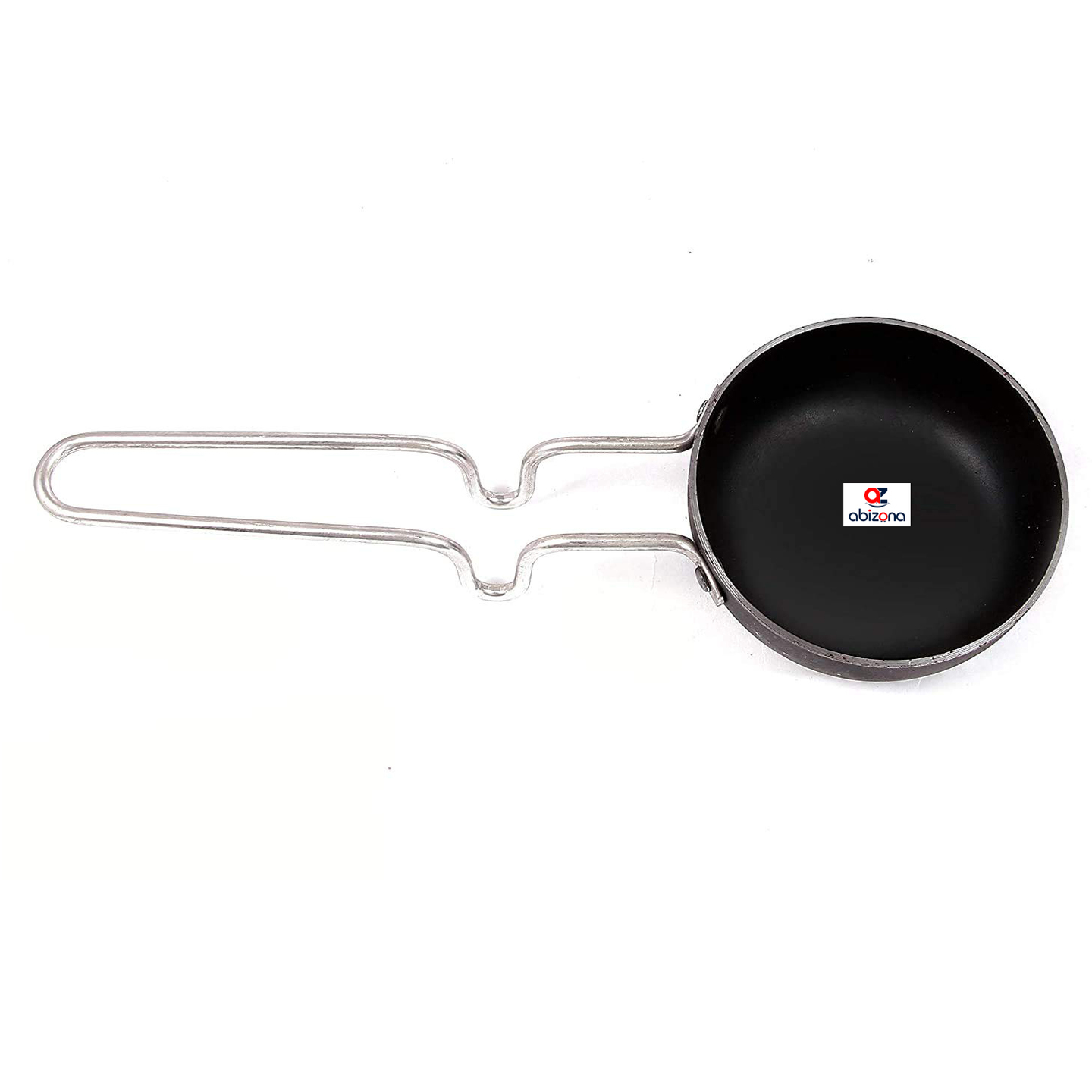 Abizona Pre Seasoned Cast Iron Tadka Pan with Steel Handle Black 0.35 Litters