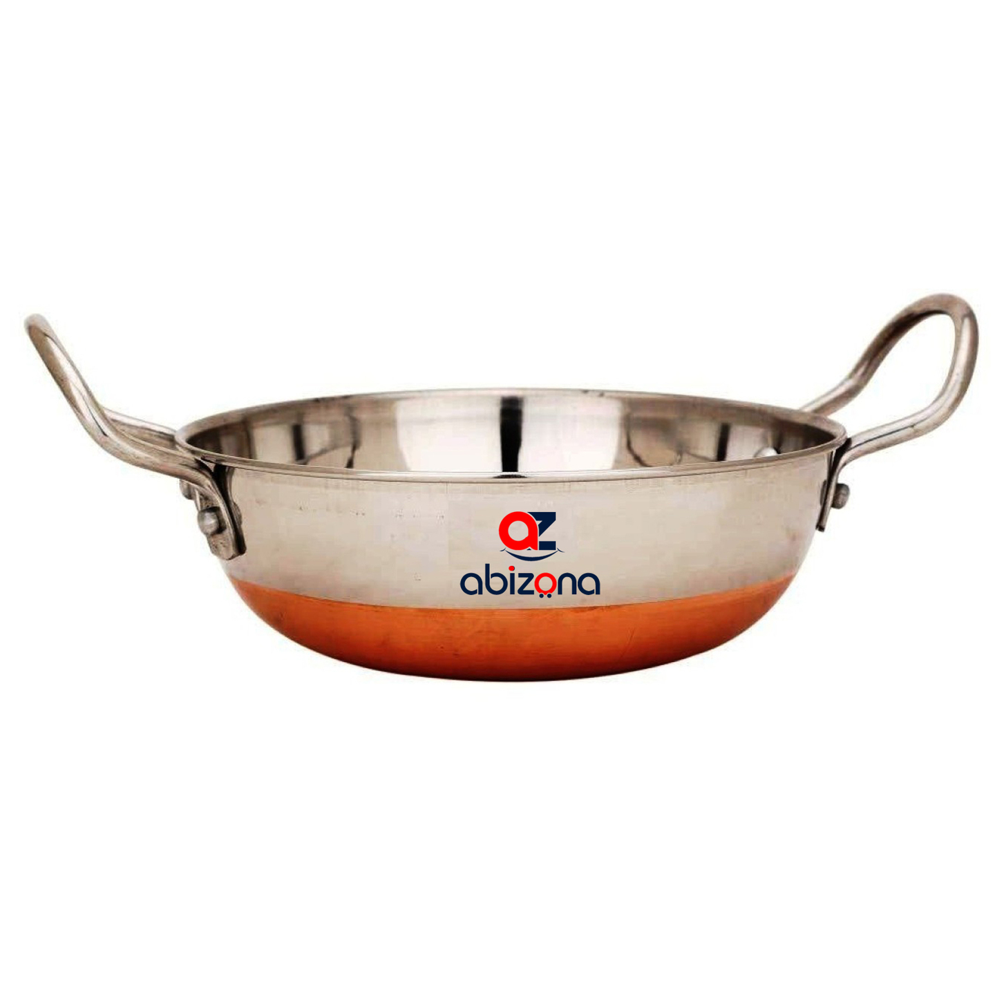 Abizona Premium Heavy Gauge Stainless Steel Kadai with Copper Bottom Kadhai Kadai for Cooking Serving