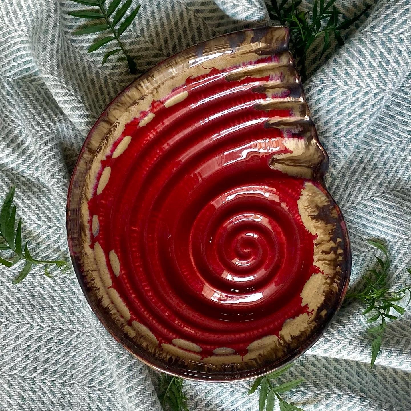 Deep Red Shell Platter