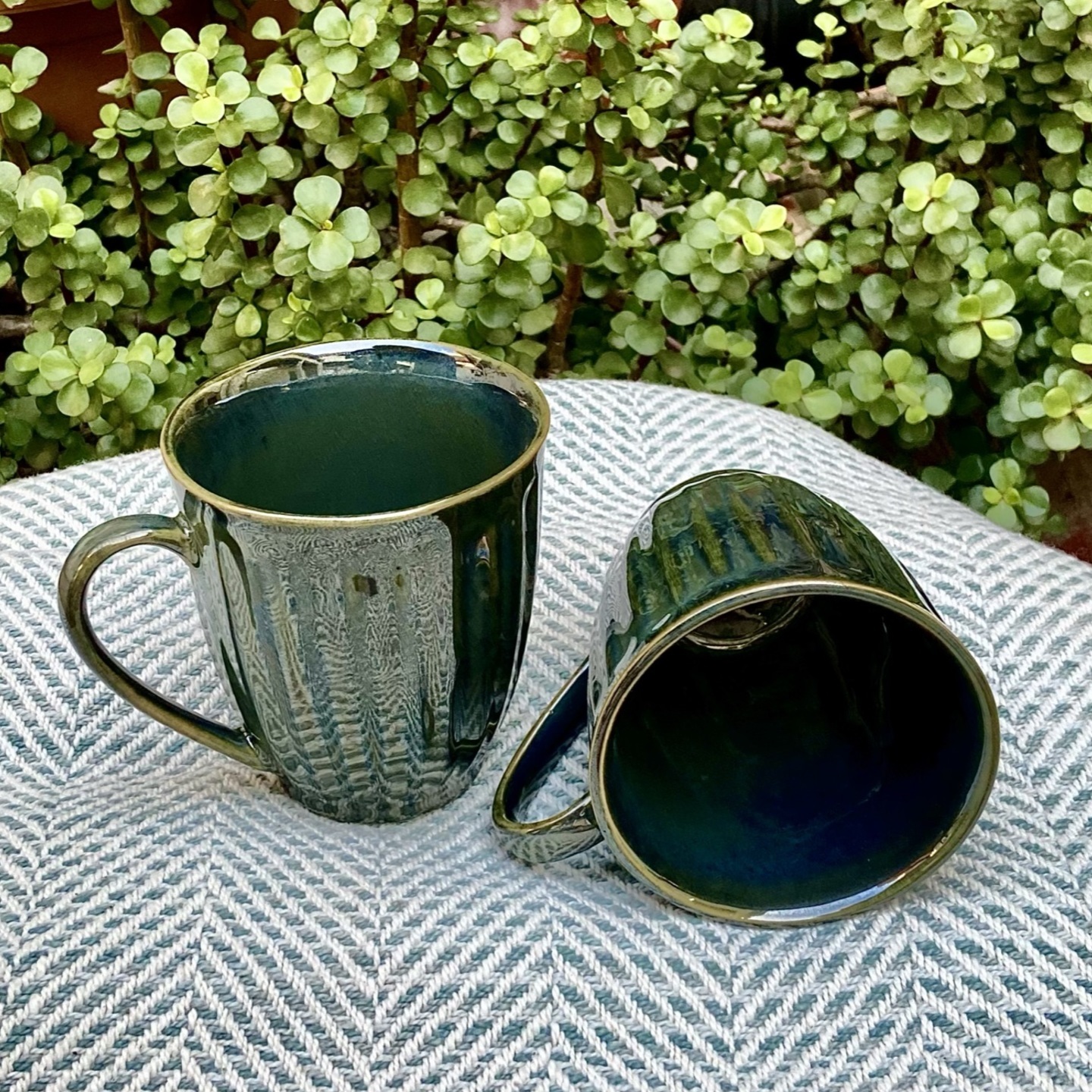 Forest Green Lustre Coffee Mugs