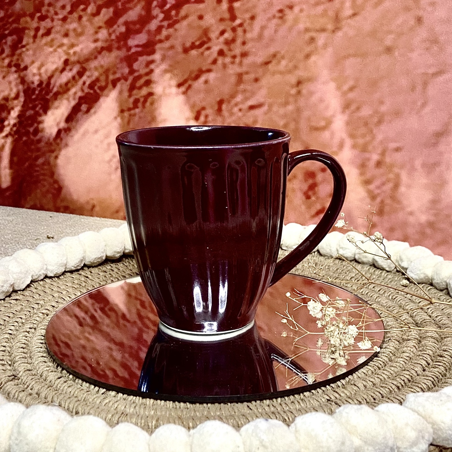 Plum Purple Fluted Coffee Mug