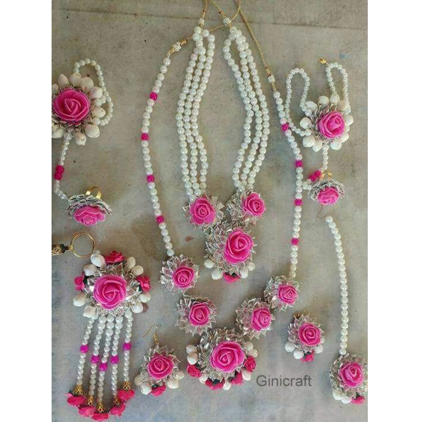 Floral Gota Jewellery set