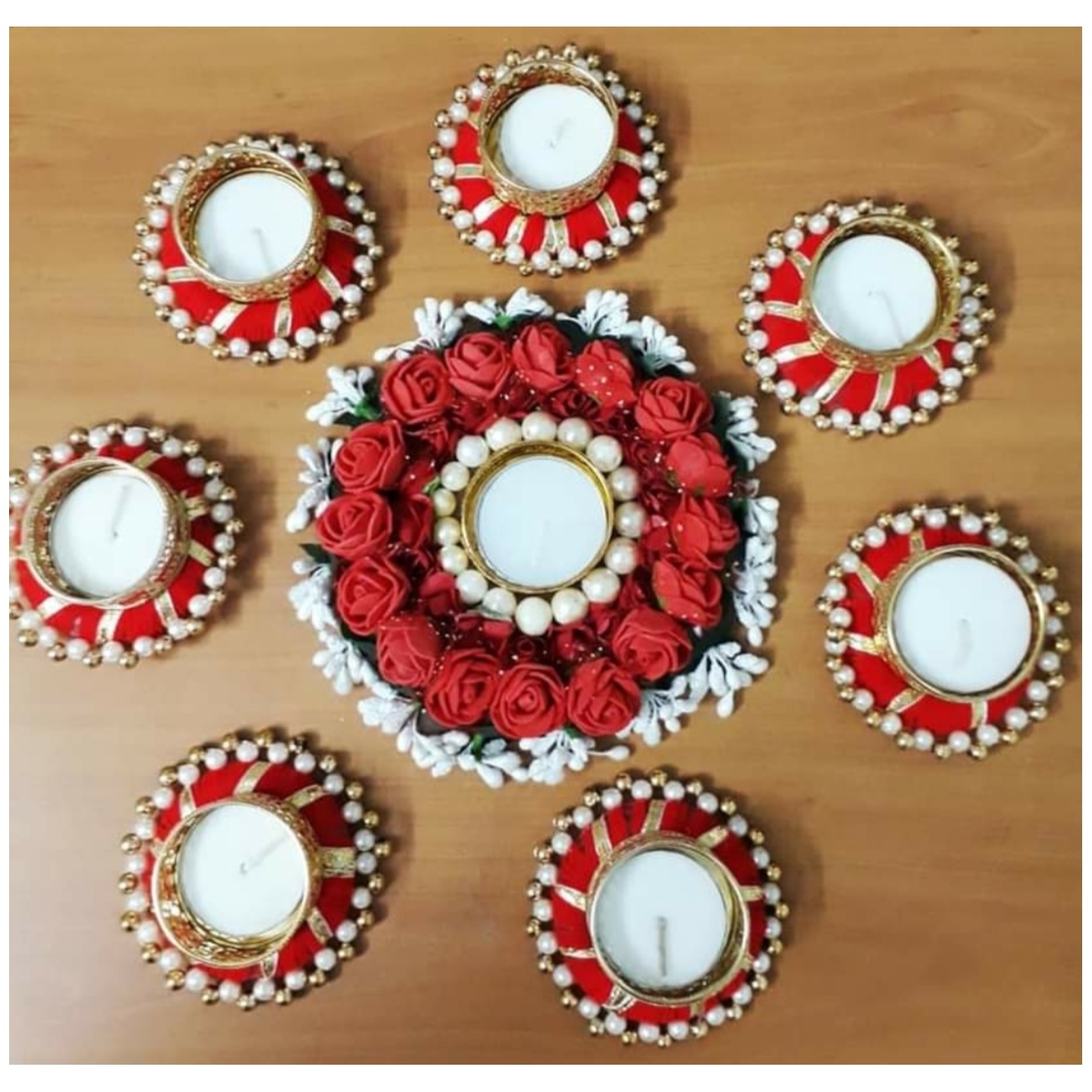 Decorated Diyas & Floor Decor FD51