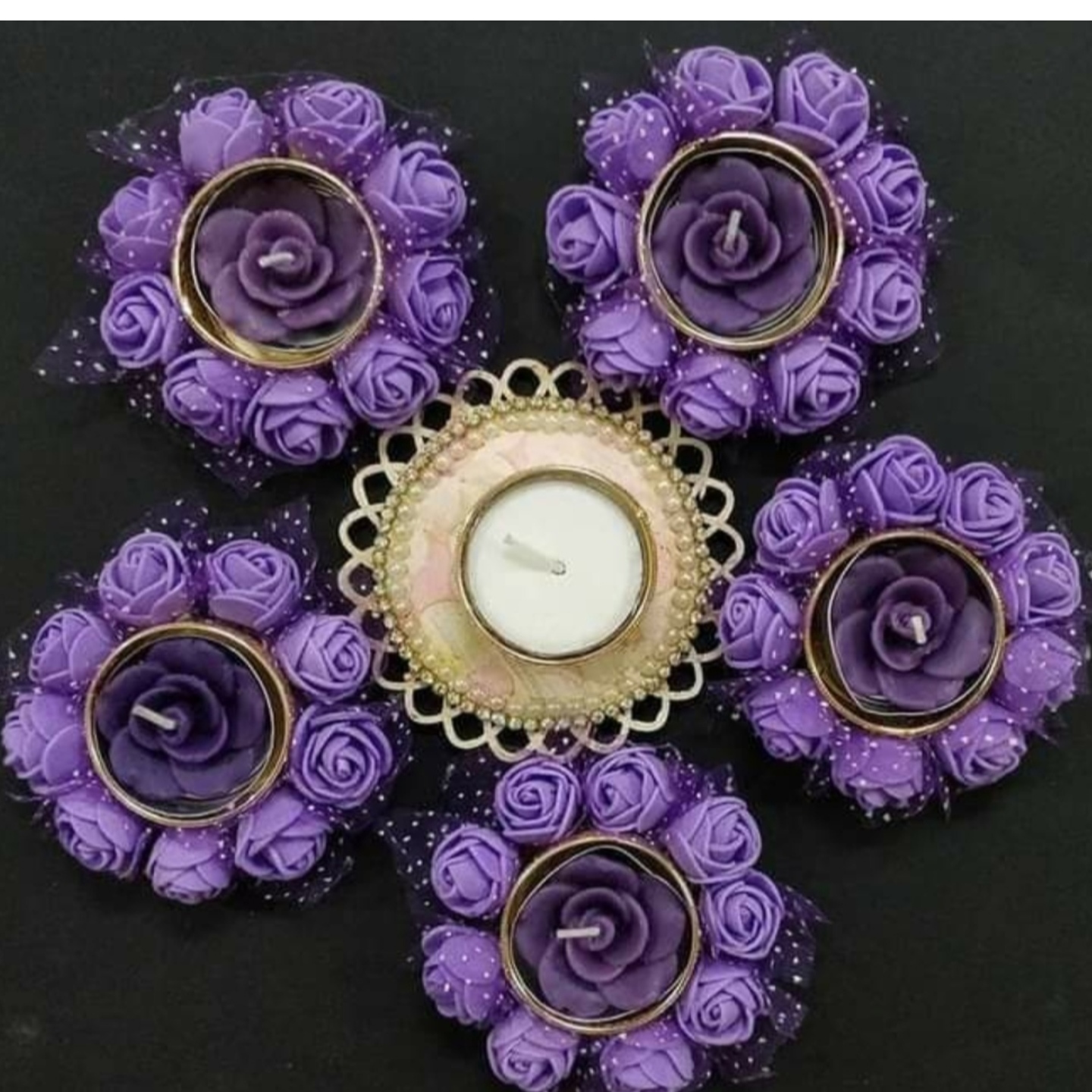 Decorated Diyas & Floor Decor FD11