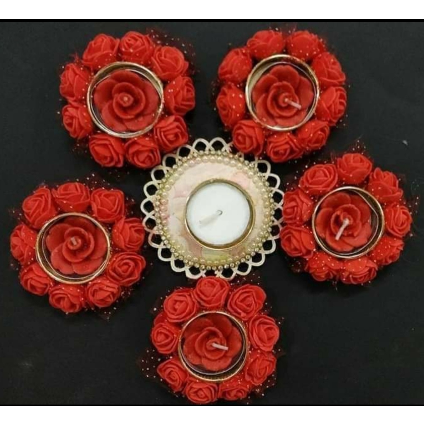 Decorated Diyas & Floor Decor FD12