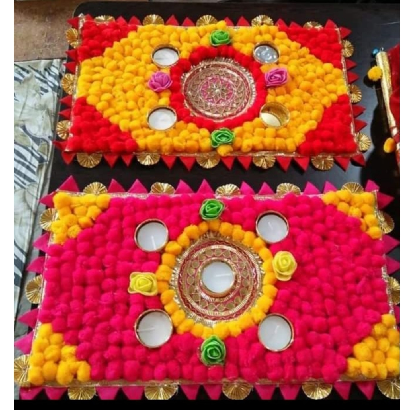 Decorated Diyas & Floor Decor FD05
