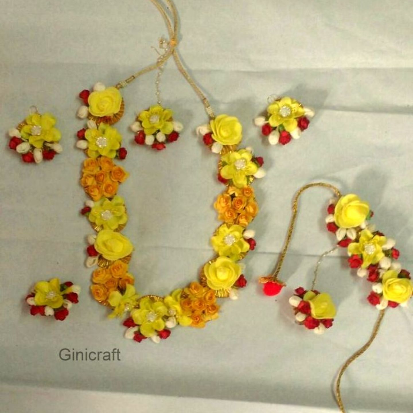 Floral Gota Jewellery set