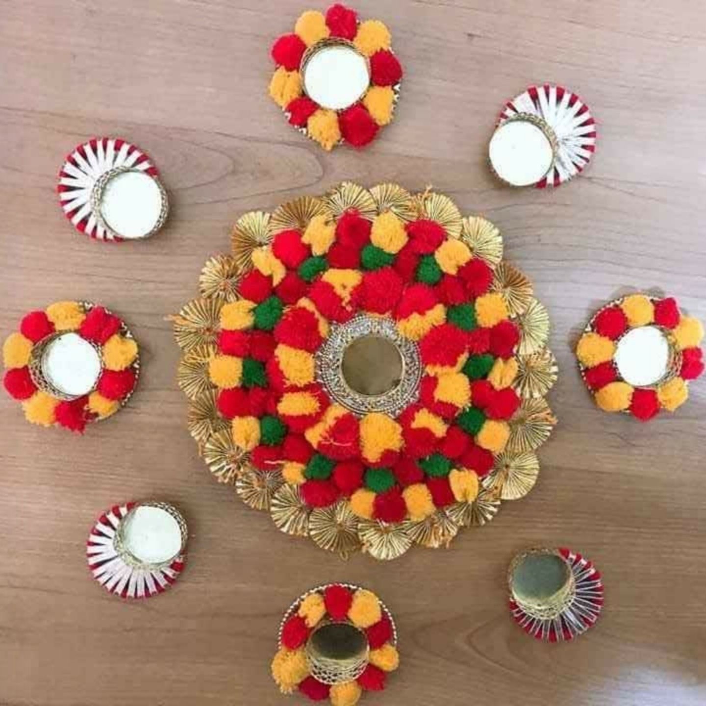 Decorated Diyas & Floor Decor FD21