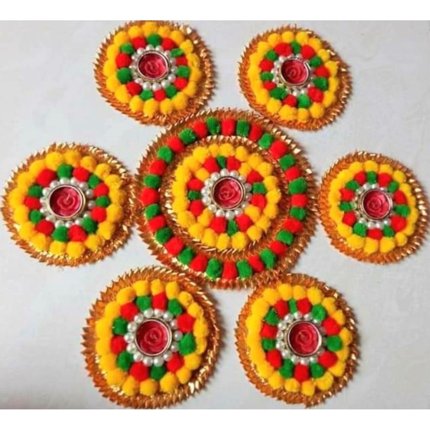 Decorated Diyas & Floor Decor FD50