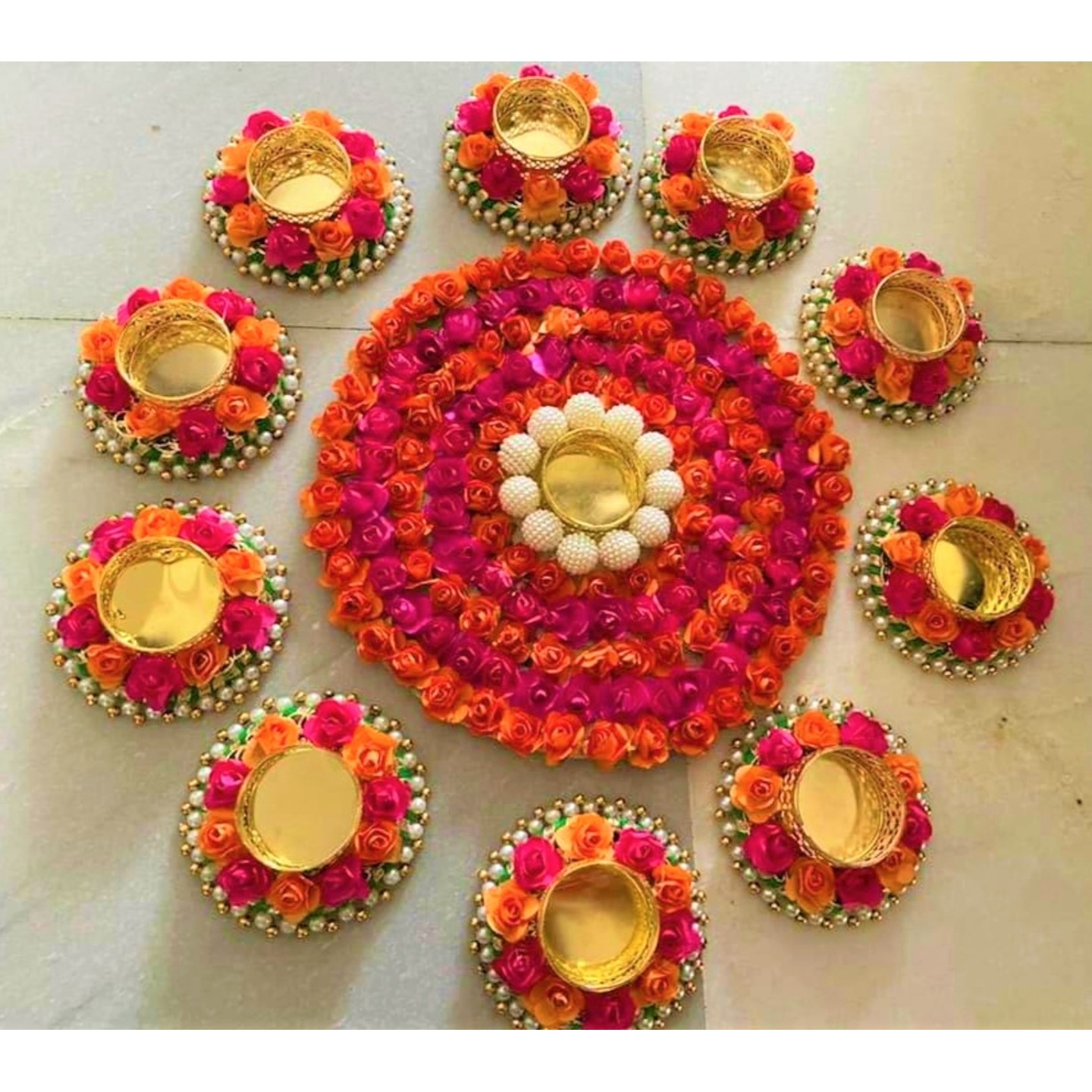 Decorated Diyas & Floor Decor FD47