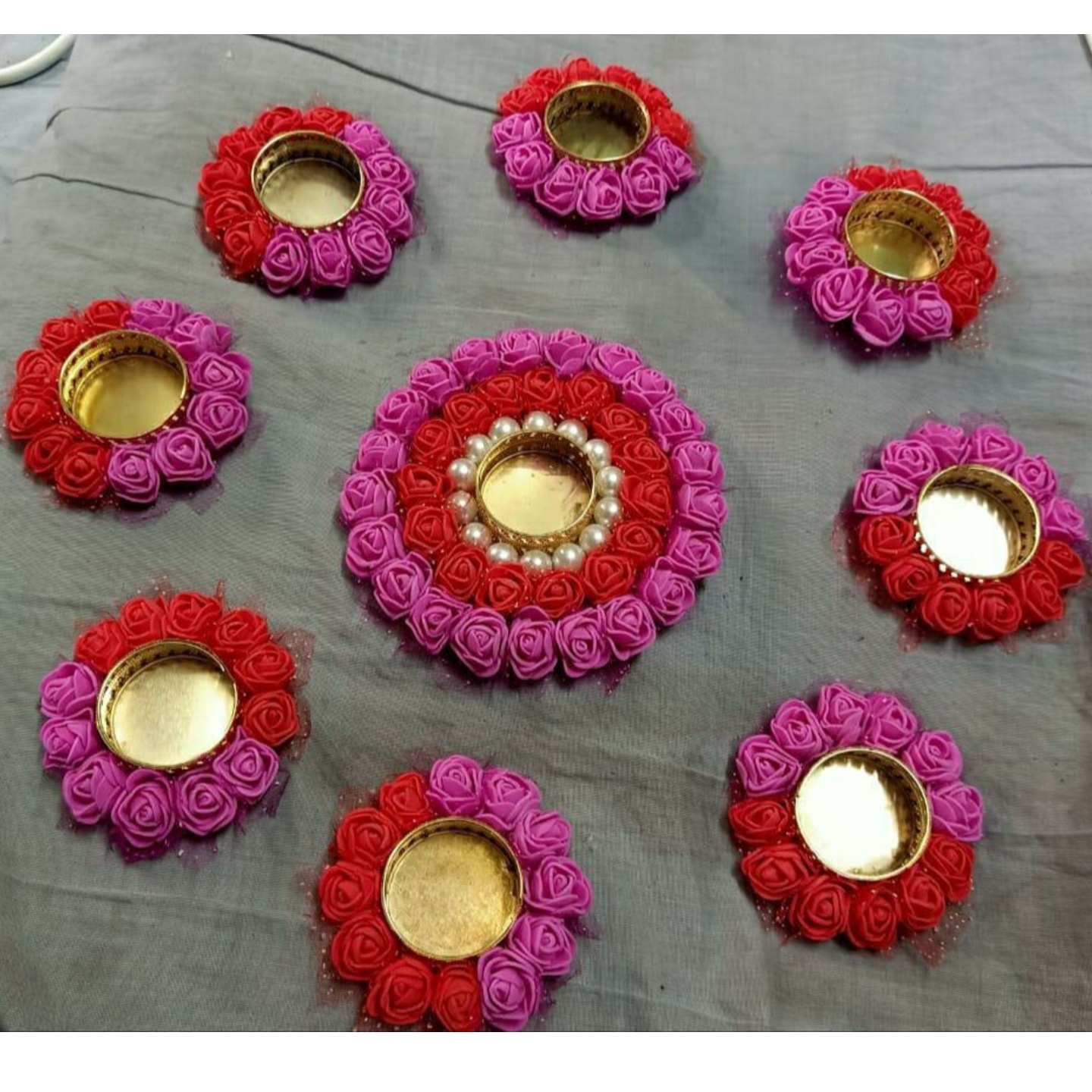 Decorated Diyas & Floor Decor FD54
