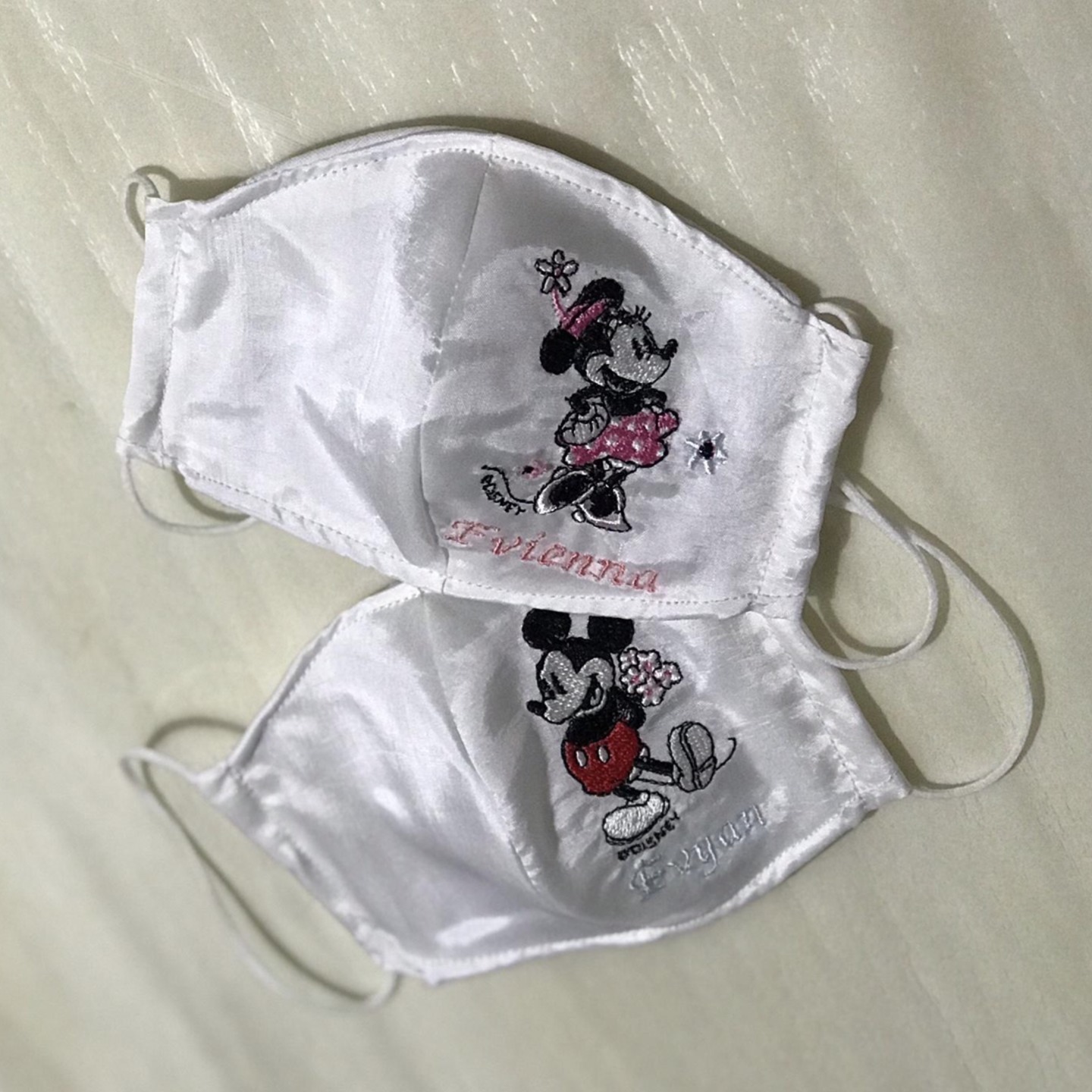 Mickey  Minnie Embroidery Fabric Mask