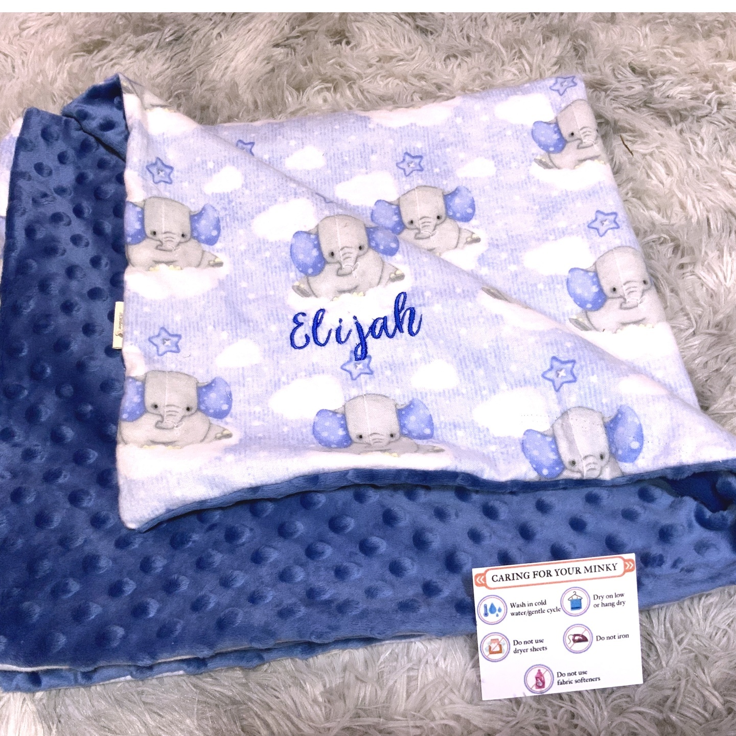 Starry Elephant Minky Blanket