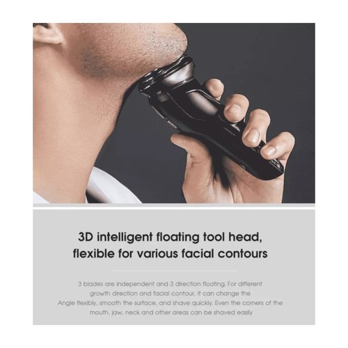 Xiaomi Electric Shaver  WHITE 3D Rechargeable Electric Hair Removal Smart Tri-Blade Trimmer Shaver