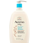 Aveeno Baby Daily Moisture Gentle Bath Wash & Shampoo with Natural Oat Extract, Hypoallergenic, Tear-Free & Paraben-Free Formula for Sensitive Hair & Skin, Lightly Scented, 33 fl. oz