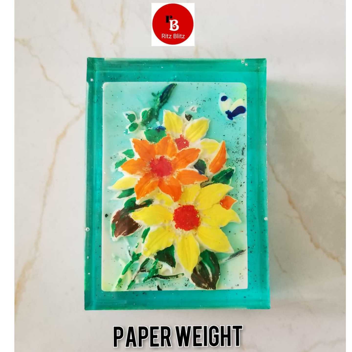 Official Rectangular shape Flower design Paper weight
