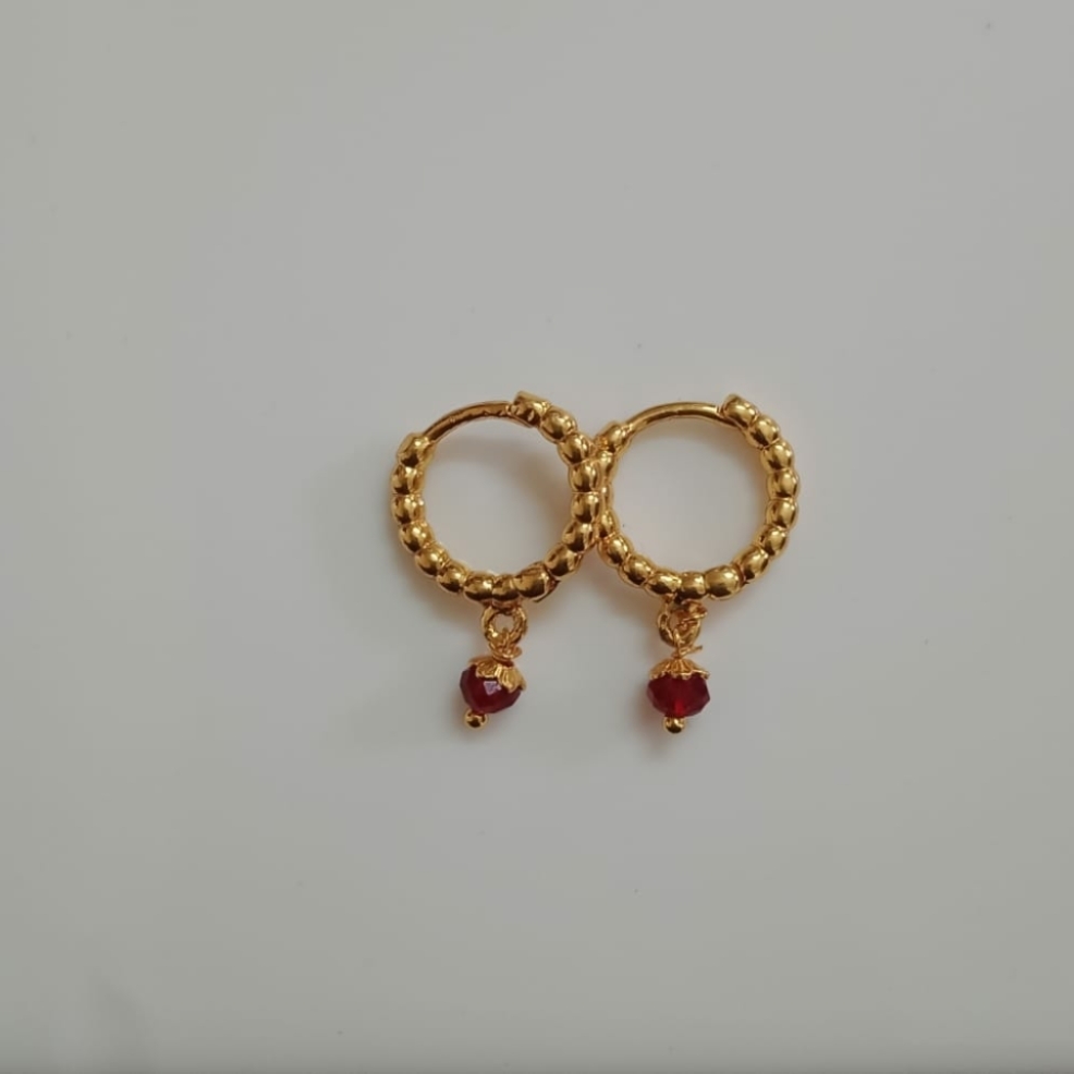 Red Bead Crystal Ear rings
