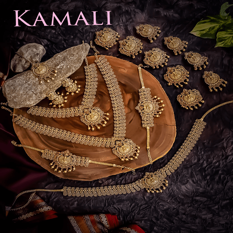 Bridal Jewellry Collections l Red and Green Kempu stones l Kamali l 9944116790 