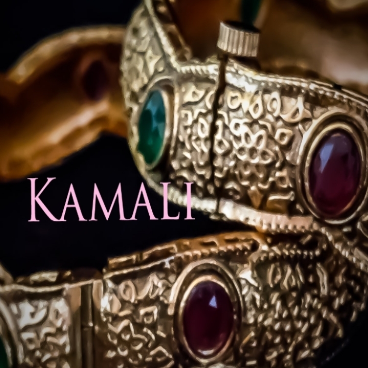 Red and Green Kempu stones Kada Bangles for Women 