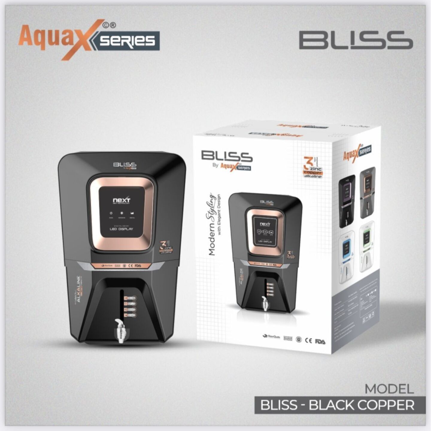 Ro Aquax Bliss 12 ltr Water Storage Tank | RO+UV+TDS+Alkaline+Copper+zinc+ORP | Three Color Options Available |