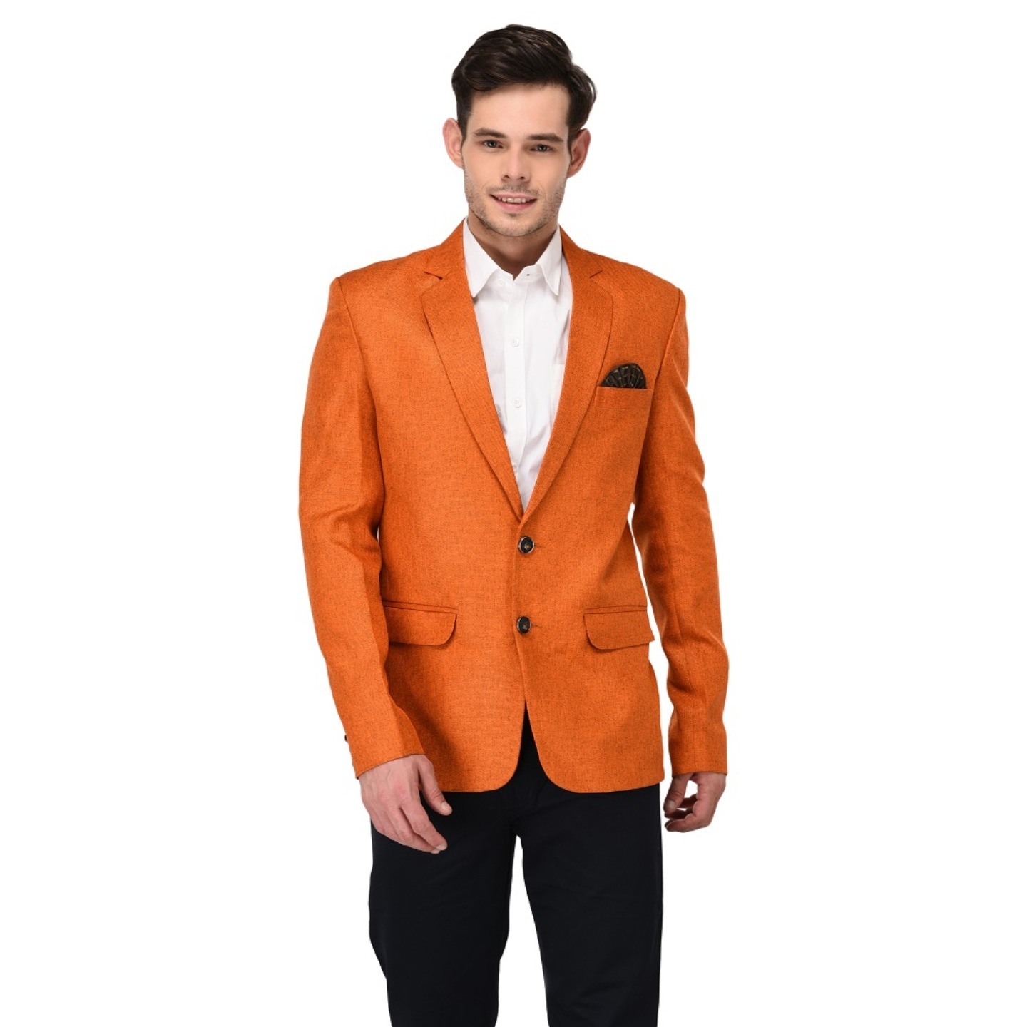 Mens Linen Orange Blazer