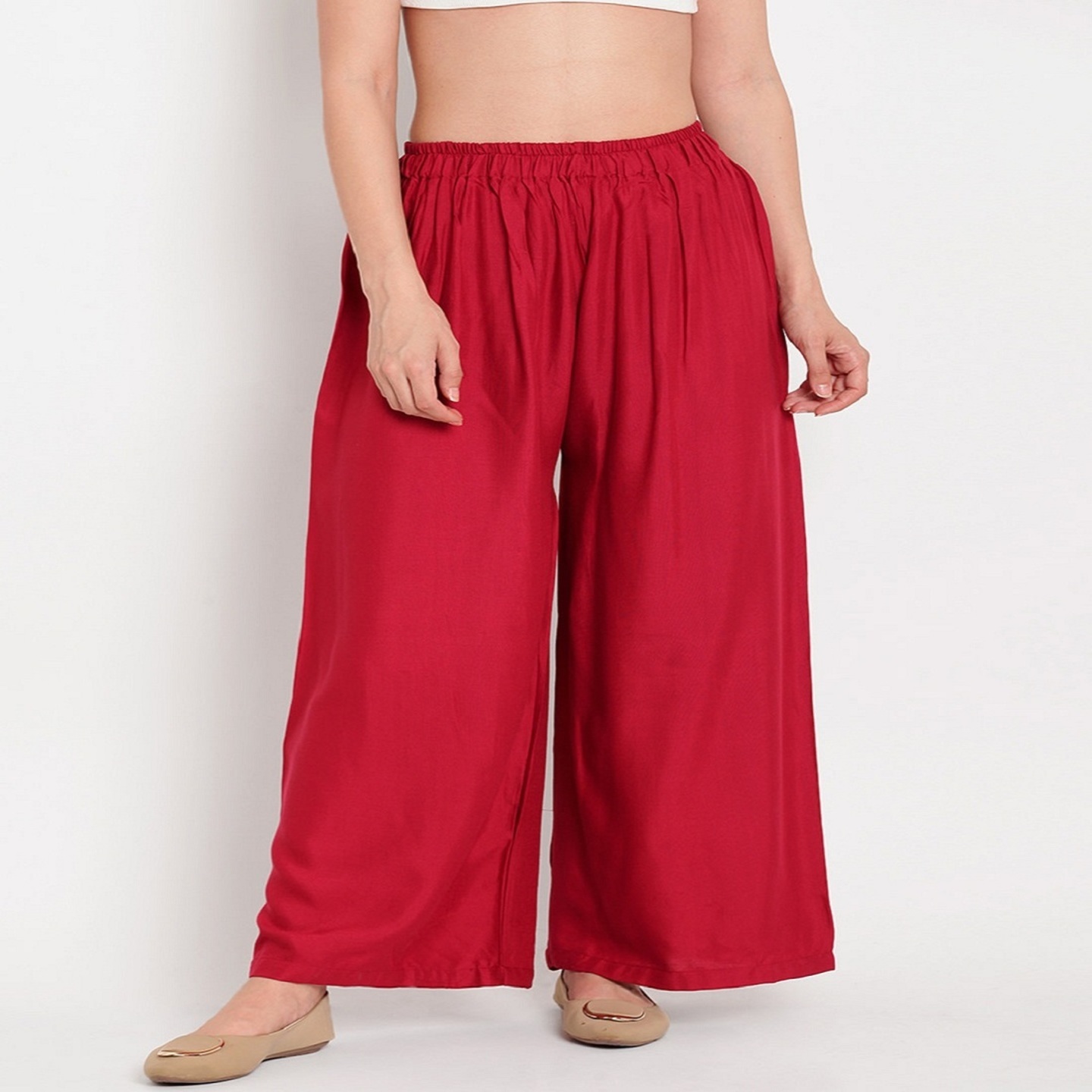 Womens Palazzo Red Pack of 01 Pcs