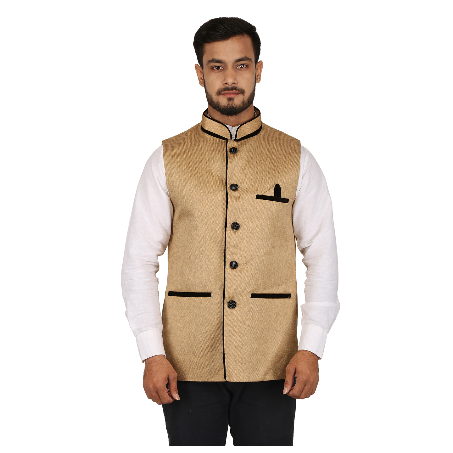 Mens Stylish Plain Sleeveless Brown Jacket