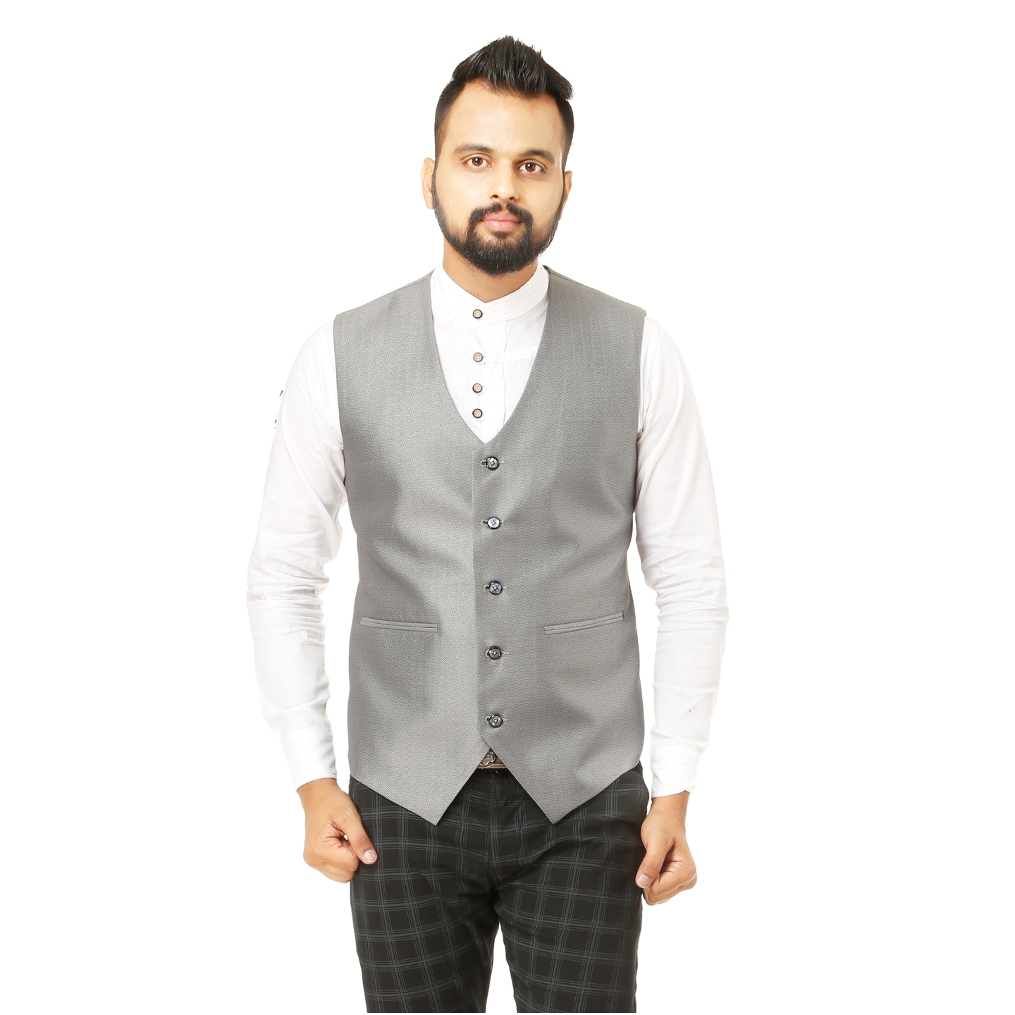 Mens Terry Reyon Waist Coat Silver