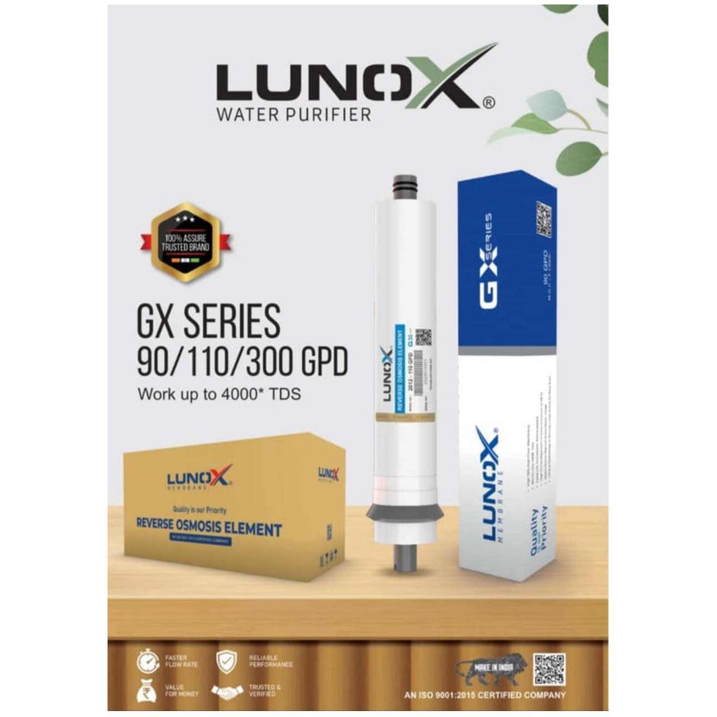 Lunox RO Membrane 110 GPD | Work up to 4000 TDS | Best Quality Membrane | Long Life |