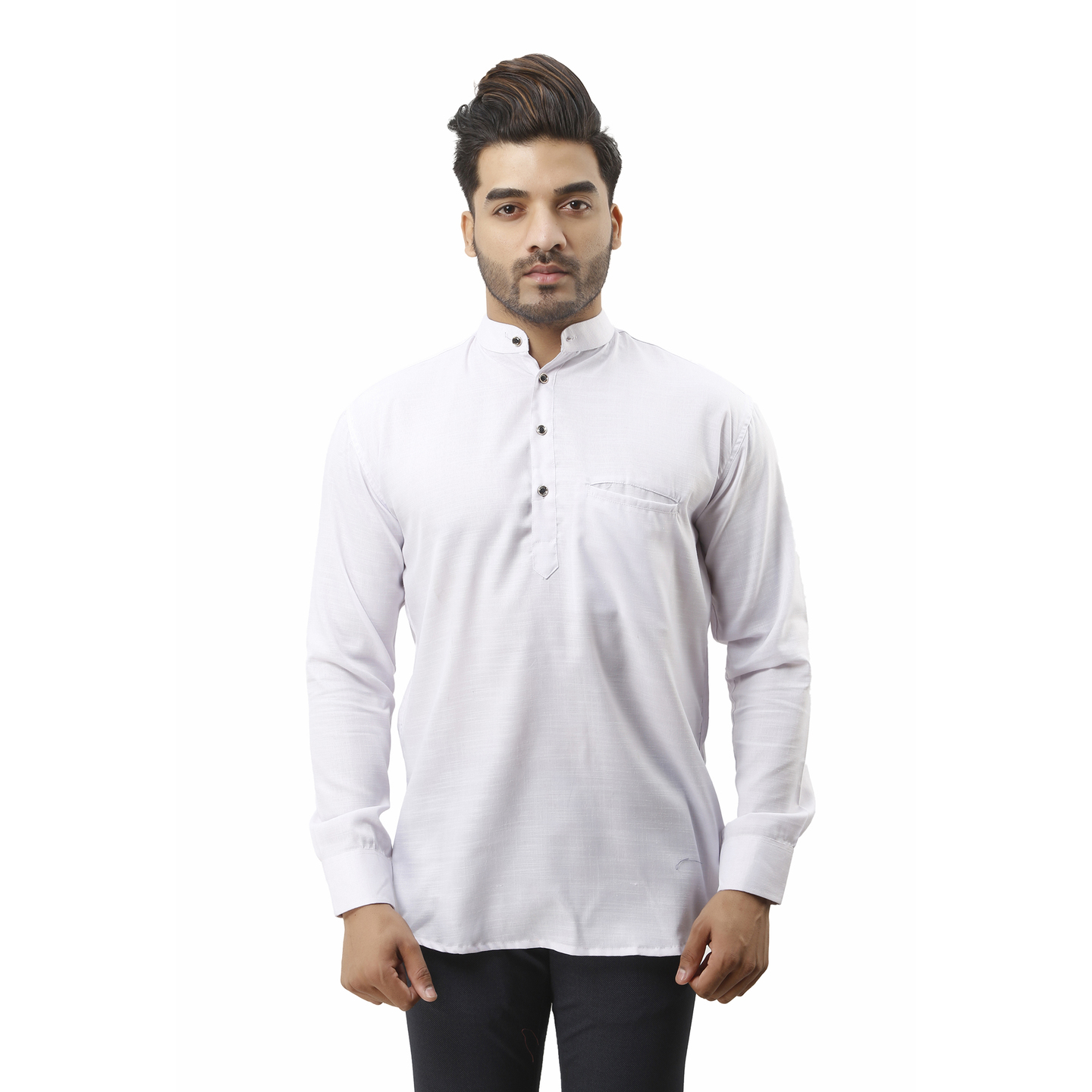 Mens Short Kurta White