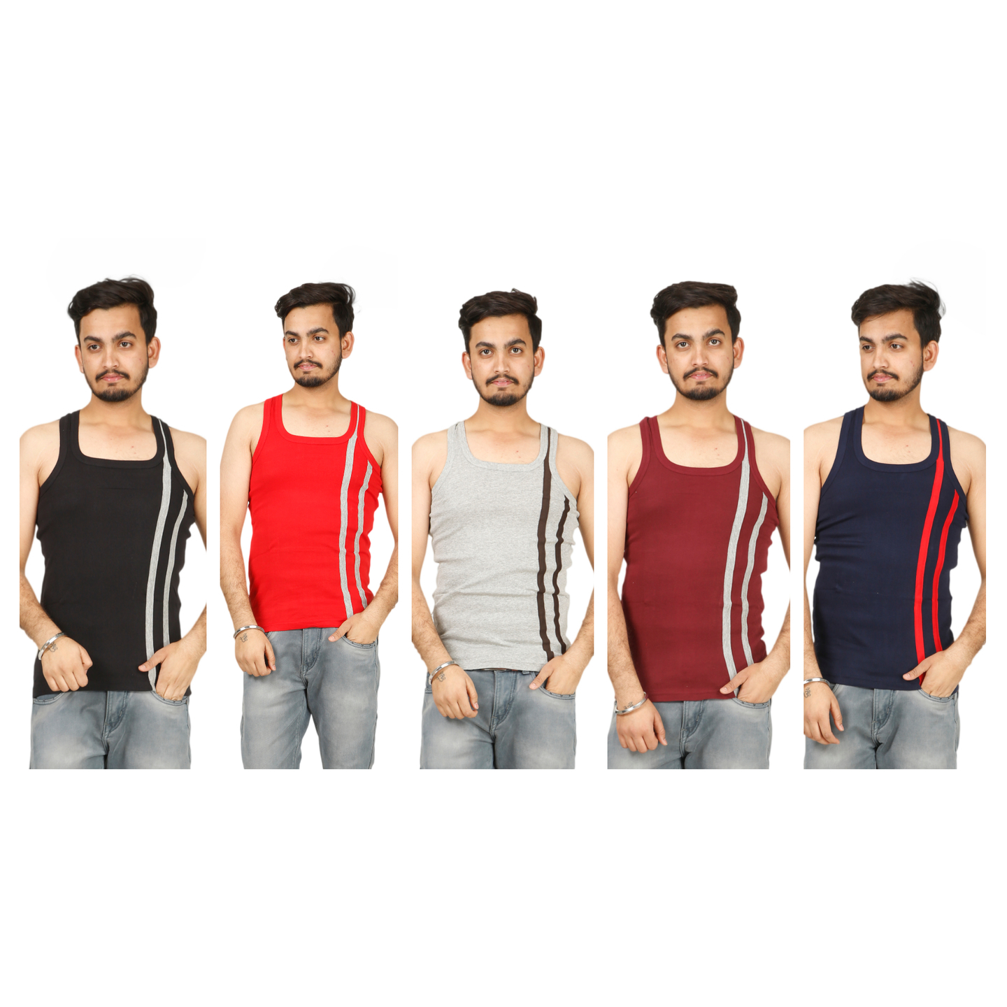 Men's Round Neck Vest Linner (Pack Of 5)