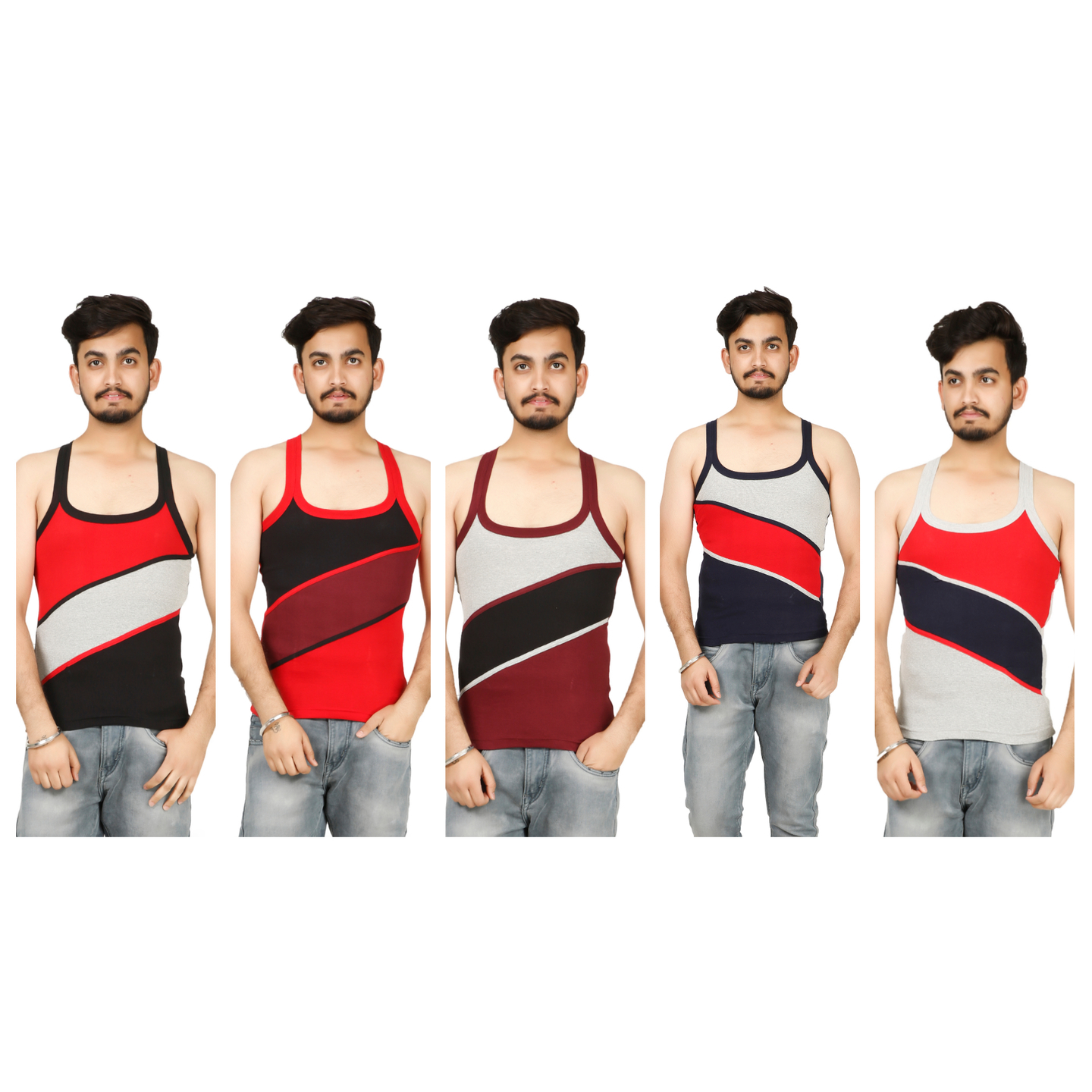 Mens Round Neck Vest 9 Number Pack Of 5