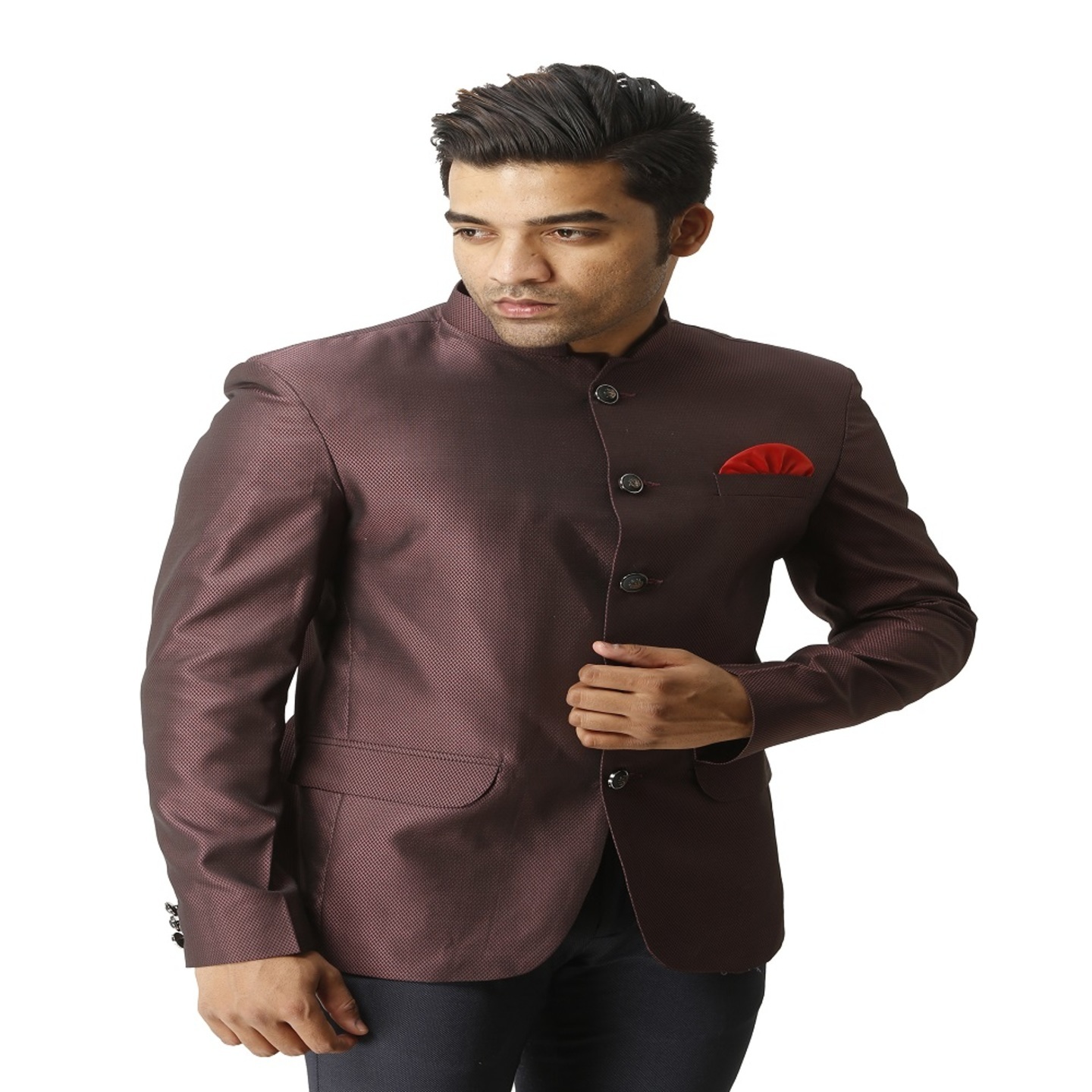 MenS Blazer Jodhpuri Tringle Maroon