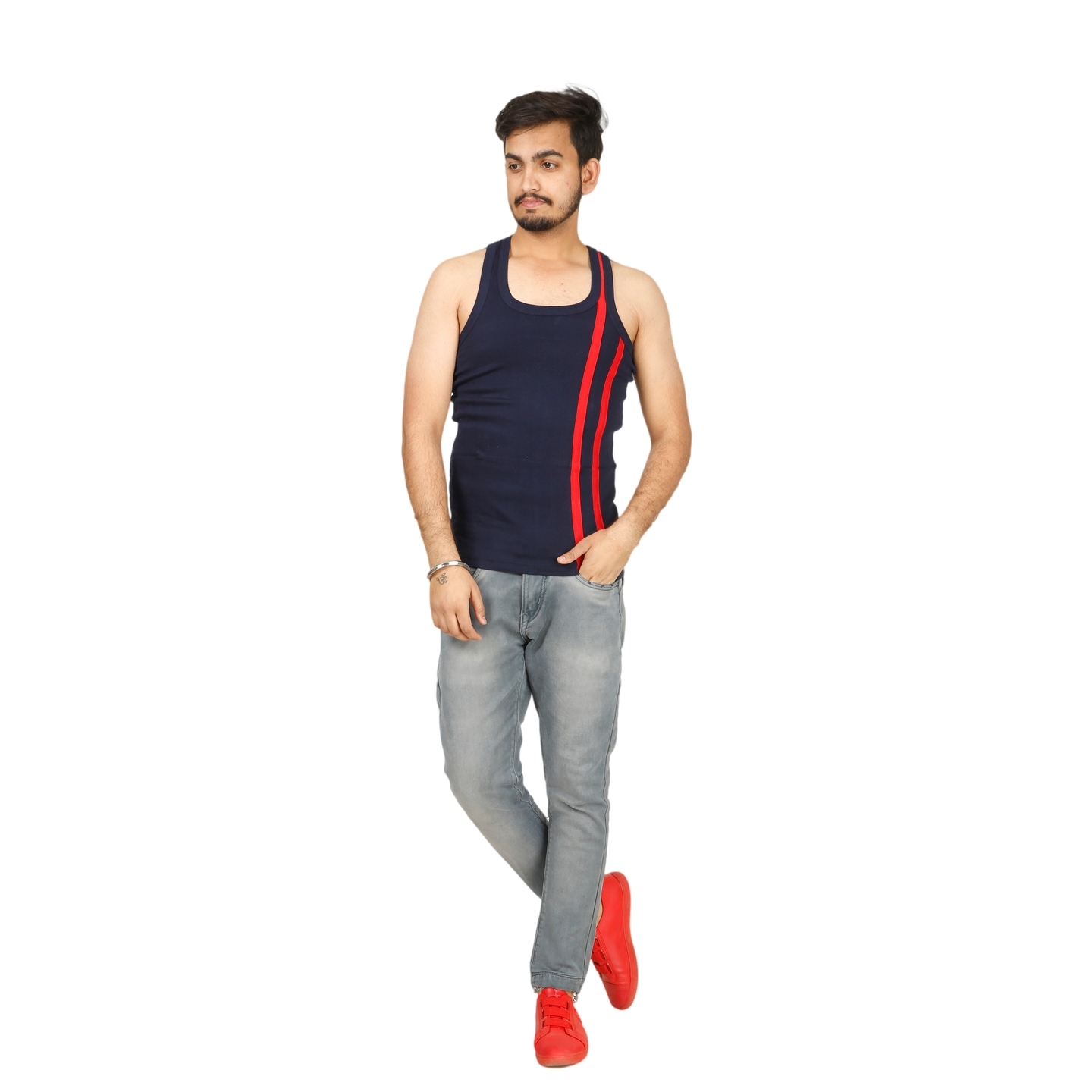 Mens Round Neck Vest Linner Blue Pack of 05 pcs