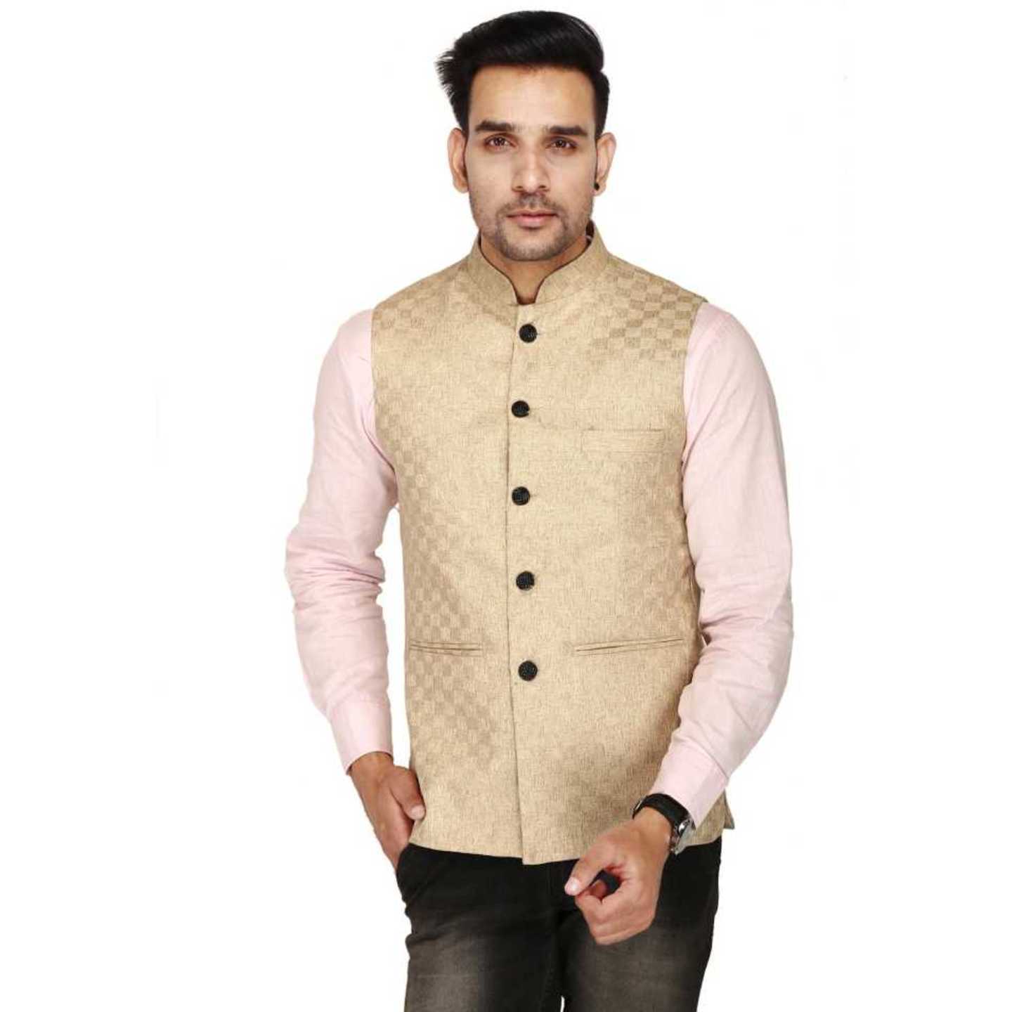 Traditional Checked Sleeveless Jacket