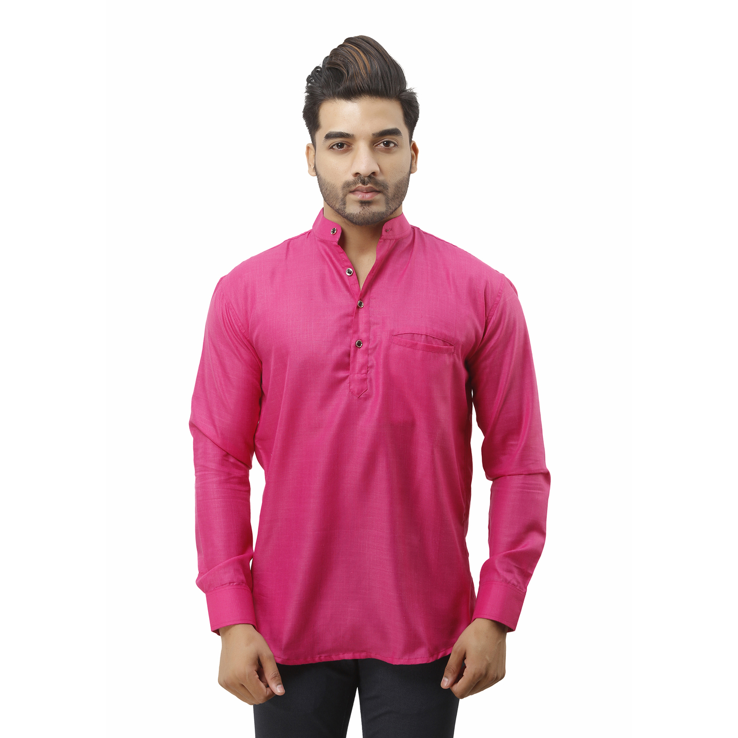 Mens Short Kurta Pink