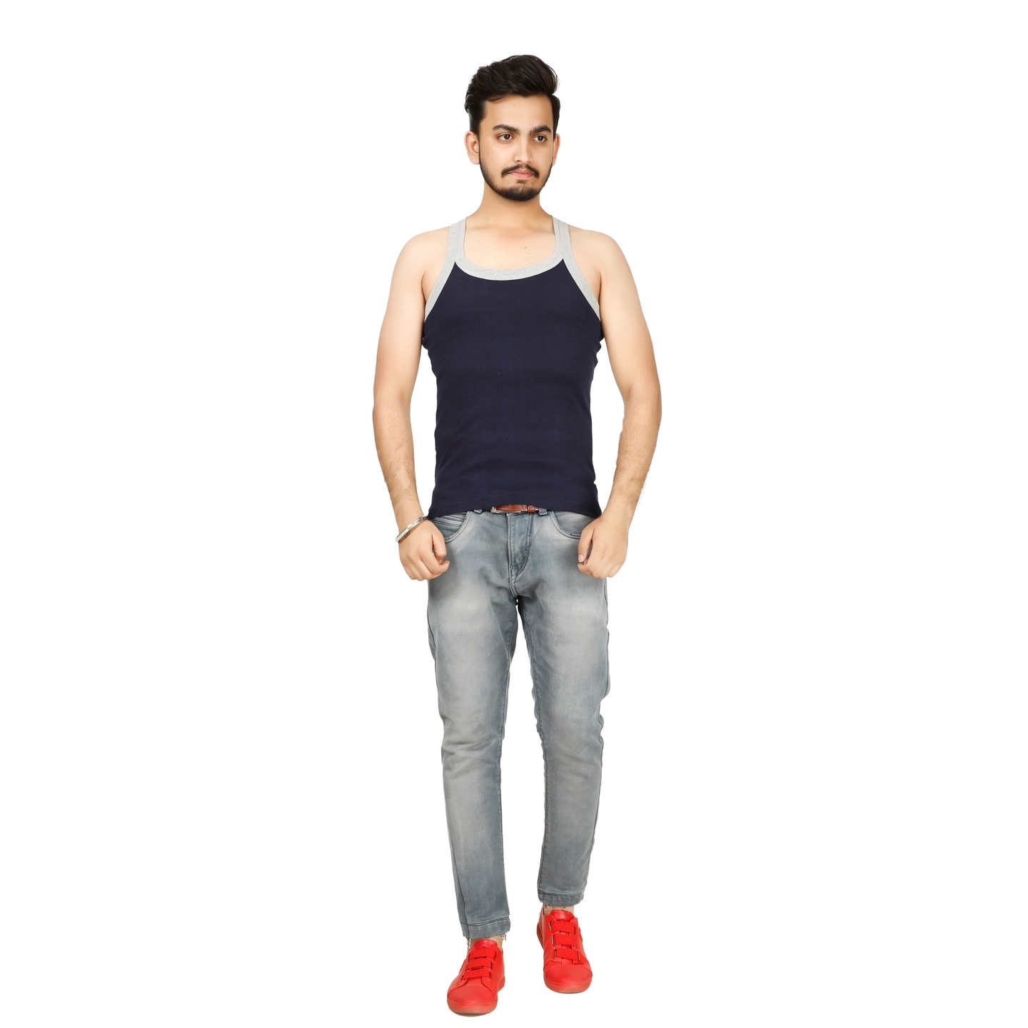 Mens Round Neck Vest Black Pack of 01 Pcs